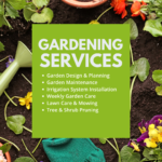 Green and White Gardening Services List Instagram Post